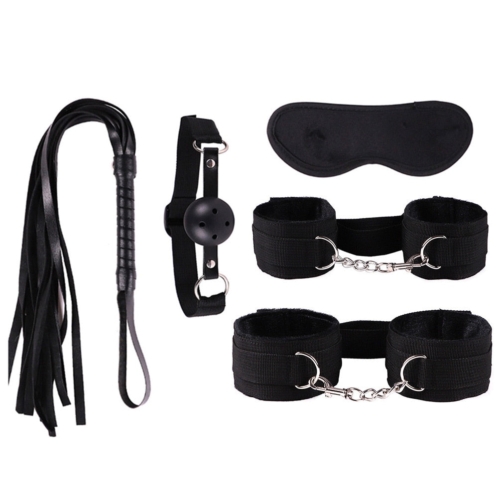 26 Pcs/set Sex Products Erotic Toys for Adults BDSM Sex Bondage Set Handcuffs Nipple Clamps Gag Whip Rope Sex Toys For Couples