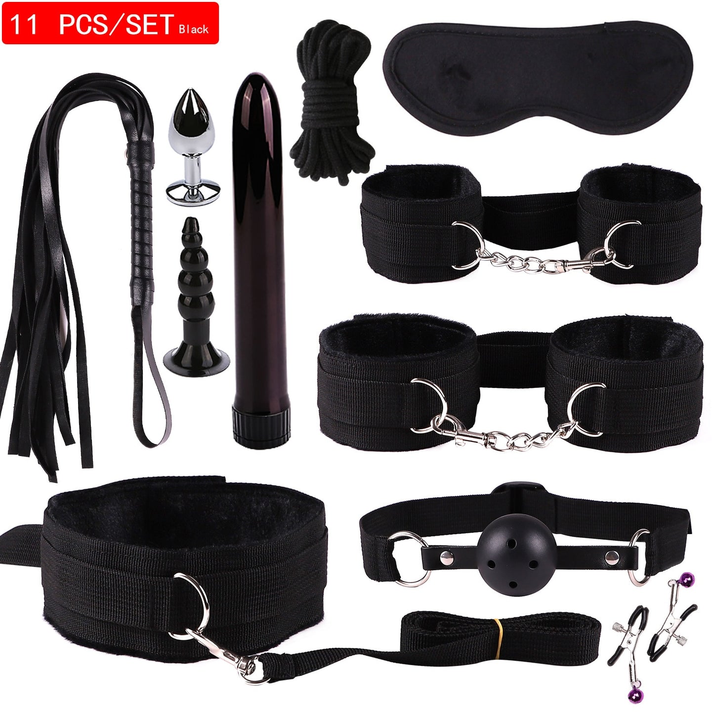 26 Pcs/set Sex Products Erotic Toys for Adults BDSM Sex Bondage Set Handcuffs Nipple Clamps Gag Whip Rope Sex Toys For Couples