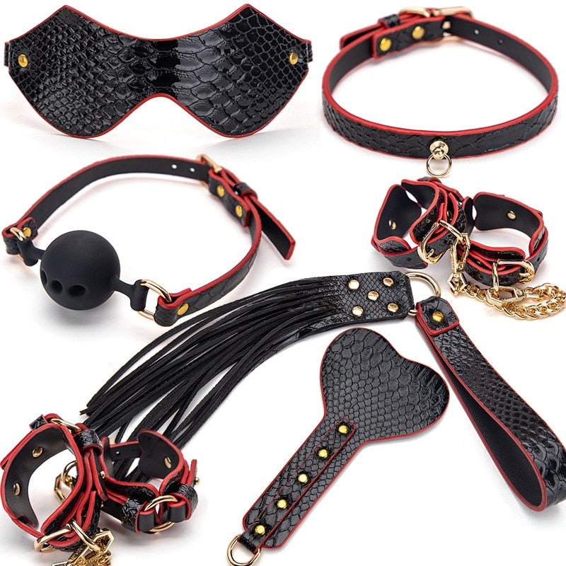 26 Pcs/set Sex Products Erotic Toys for Adults BDSM Sex Bondage Set Handcuffs Nipple Clamps Gag Whip Rope Sex Toys For Couples