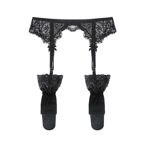 Sexy women lace Black/white Suspender Belt Wedding garter belts and  stockings 2pcs/Lot