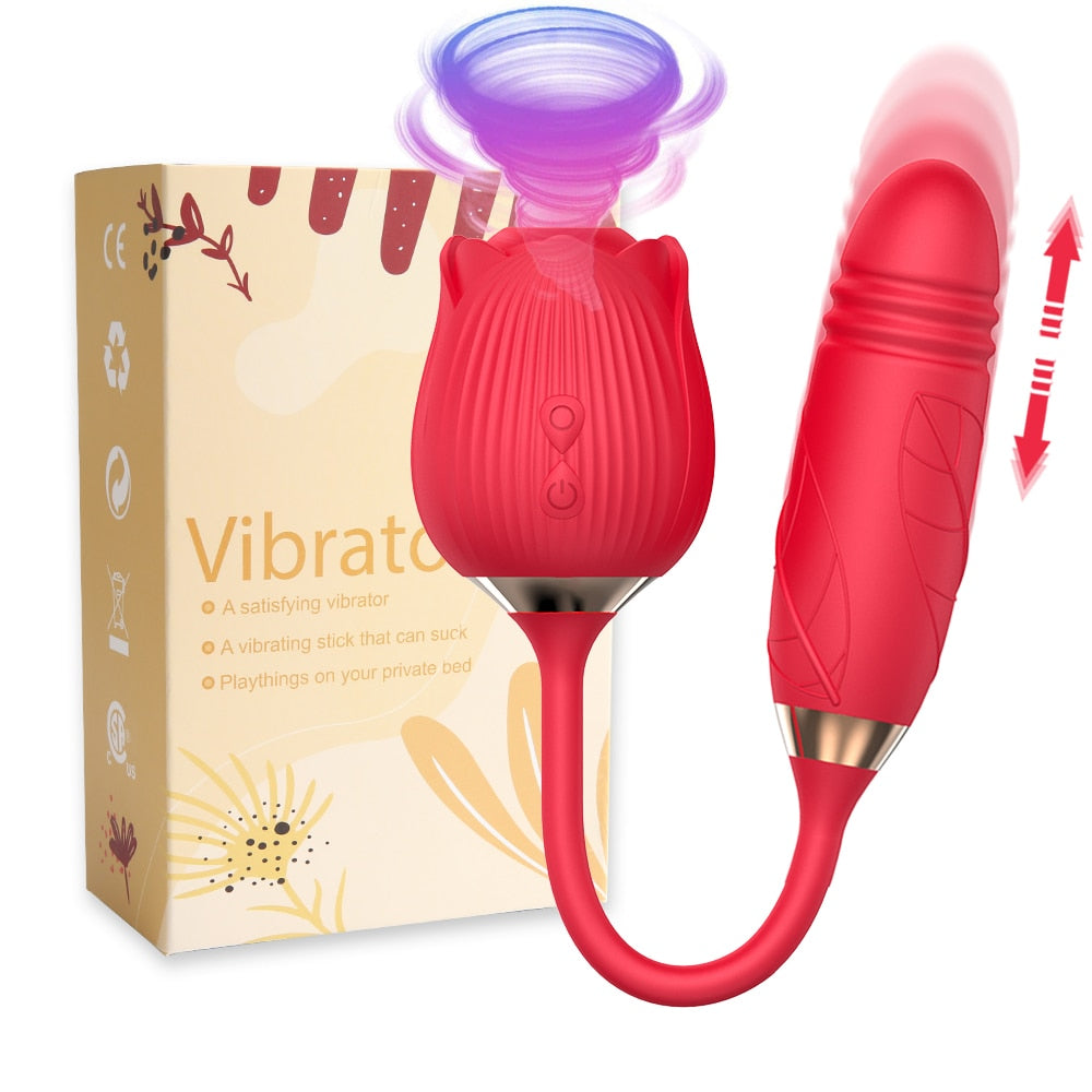 Rose Shape Dildo Toys For Women Vibarater Tongue Vibrant Licker Vagina Stimulator 10 Modes Oral Clitorals Stimulator Adullt