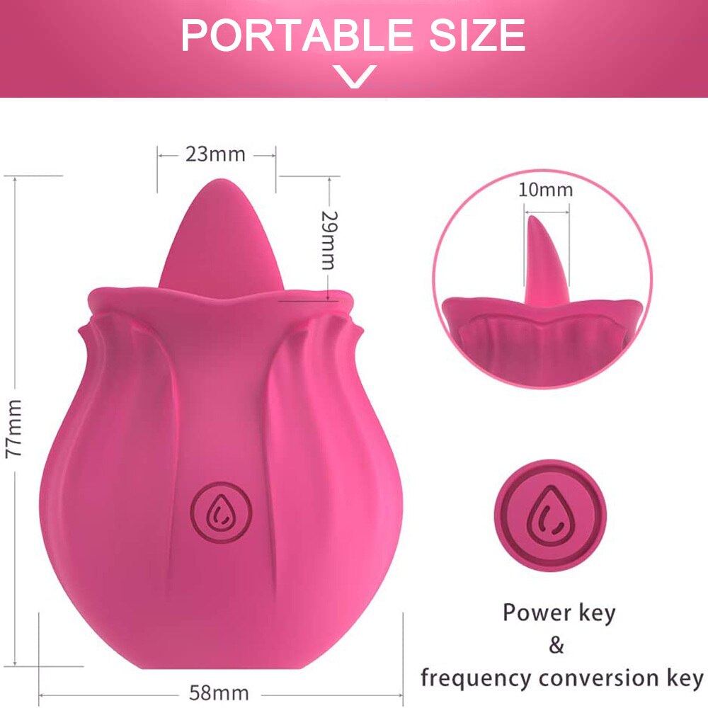 Rose Shape Dildo Toys For Women Vibarater Tongue Vibrant Licker Vagina Stimulator 10 Modes Oral Clitorals Stimulator Adullt