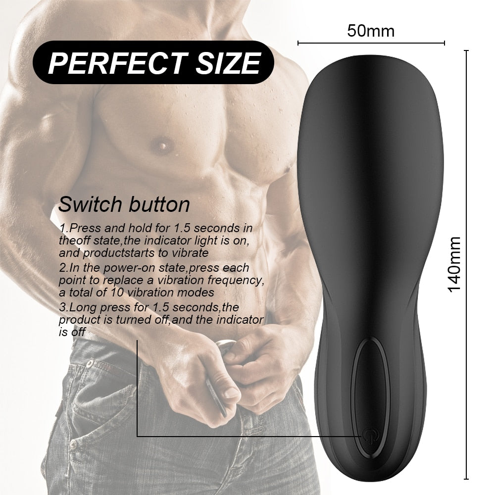 10 Modes Penis Delay Trainer Vibrator Male Masturbator Automatic Oral Climax Sex Glans Stimulate Massager Adult Sex Toys for Men