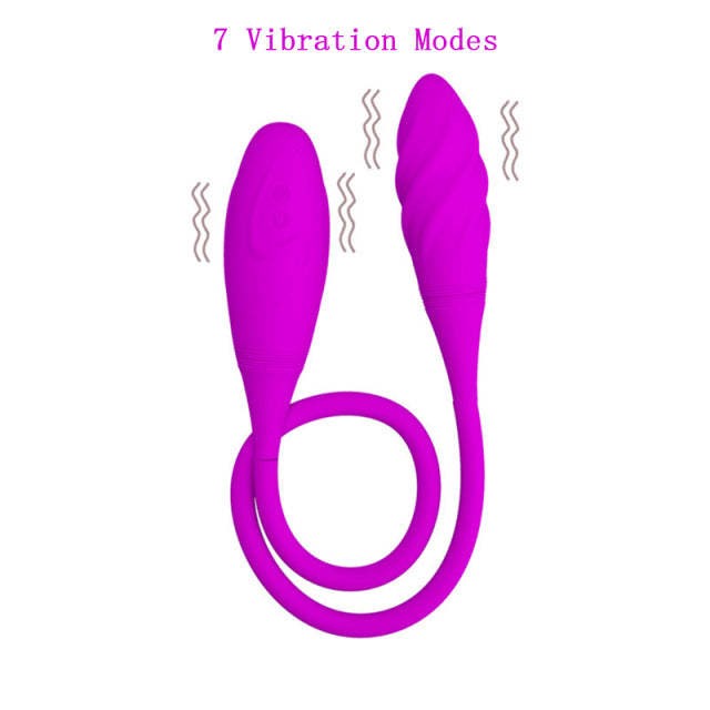 Rechargeable Dual Vibrator 7 Speeds Double Head Jump Egg Bullet Dildo Vibrator Anal Butt Plug Adult Sex Toy For Couple Men Women