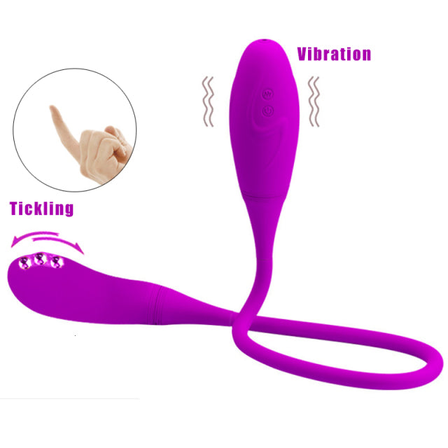 Rechargeable Dual Vibrator 7 Speeds Double Head Jump Egg Bullet Dildo Vibrator Anal Butt Plug Adult Sex Toy For Couple Men Women